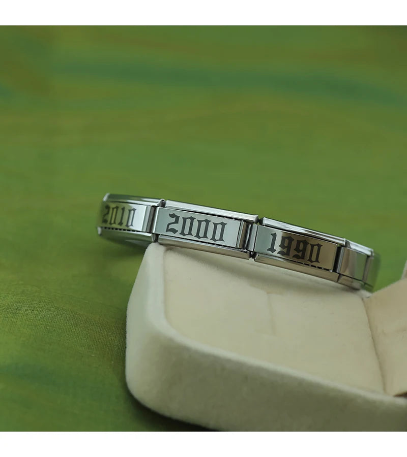 Charms Italiano Plaquinha Ano 1980/2024