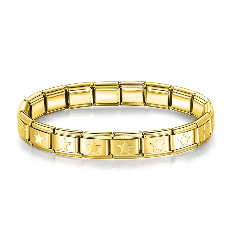 Pulseira Charms Italiano Estrela Gold